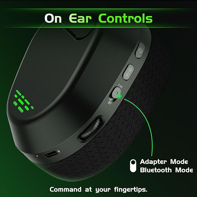 Wireless Gaming Headset for Xbox Series X/S, Xbox One, PS5, PC, Mac, Bluetooth 6.0 Gaming Headphones with Flip-to-Mute Noise-Canceling Mic, Foldable, 3D Surround Sound, 45H Battery - Black