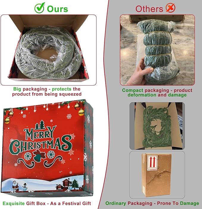 16 Ft Christmas Cedar Garland for Staircase Railing Real Touch Soft Bendable Faux Winter Xmas Greenery Pine Garlands Mantle Garland for Decoration for Window Fireplace Door Railing Wall Home Decor