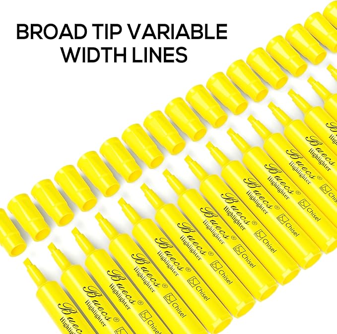 Highlighters Bulk Pack, 96 Count, Chisel Tip,Fluorescent Yellow, suitable for Adults Highlighting Planner Notes, Office School Supplies
