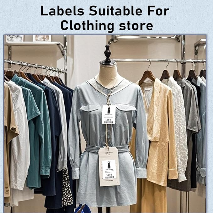 M100 Square Label 1.96'' x 3.14'' (50x80mm), Compatible with Label Maker M110/ M220/ M221/ M120/ M250/M260, White, 100 Labels/Roll, Multi-Purpose Adhesive Thermal Labels, Black on White