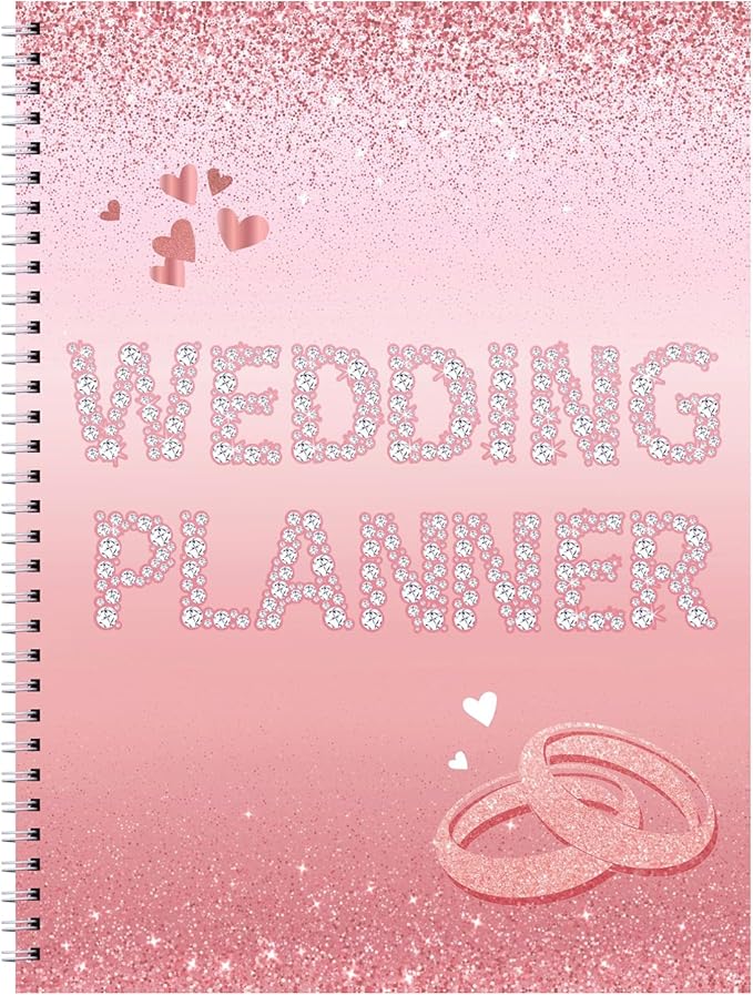 Wedding Planner Book and Organizer, Planner for Wedding Preparations, Wedding Planning Book for Newlyweds, with 12-Month Countdown Checklist for a Comprehensive Wedding Plan (11"× 8")