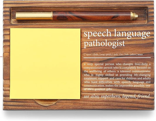Speech Language Pathologist Gift Sticky Note Holder, Appreciation Thank You Gifts for Speech Language Therapist, Pathologist Therapy Graduation Self-Stick Note Pad Holders TZP64