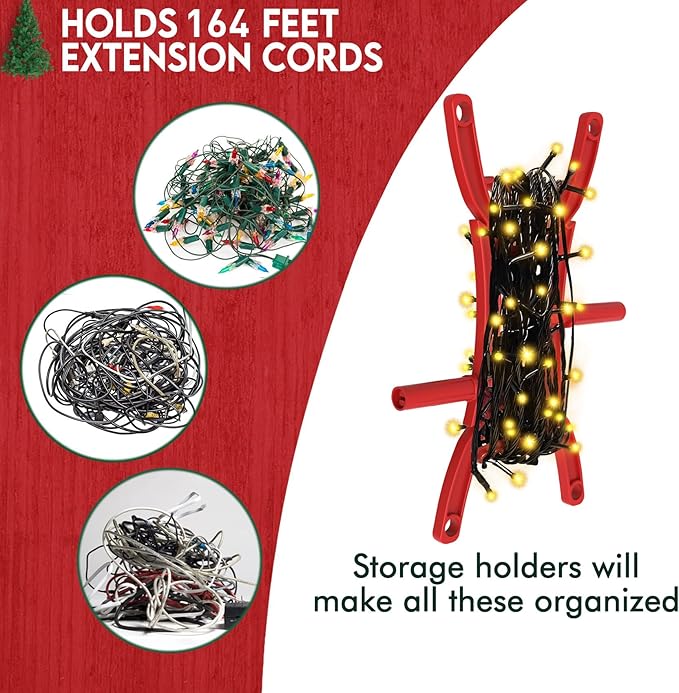 12PCS Rotating Handle Christmas Lights Storage Holder, Efficient & Durable,Tangle-Free Wires, Rope Winder for Ropes, String Lights, Fairy Lights, Wires, Garlands, Beads, Cords