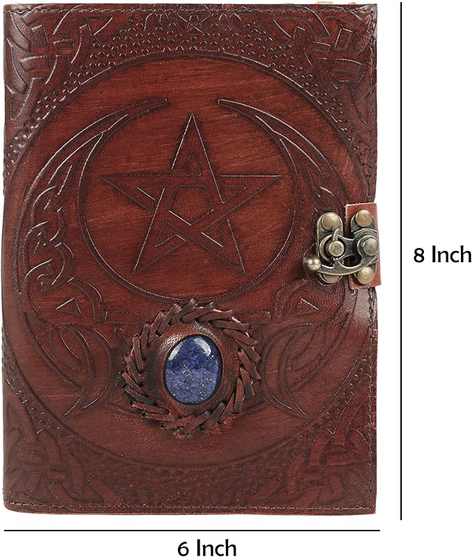 Vintage Leather Journal Handmade Buffalo Non-Refillable Deckle Edge Paper – Leather Bound Journal for Women Men Vintage C-Lock Closure Ideal for Writing & Travel for Artists