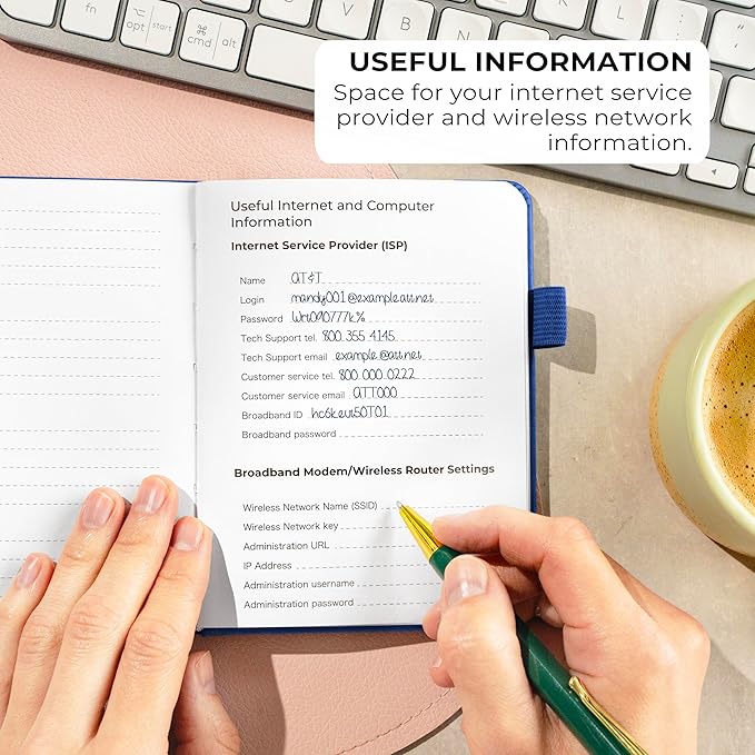 Clever Fox Password Book with alphabetical tabs. Internet Address Organizer Logbook. Small Pocket Password Keeper for Website Logins (Royal Blue)