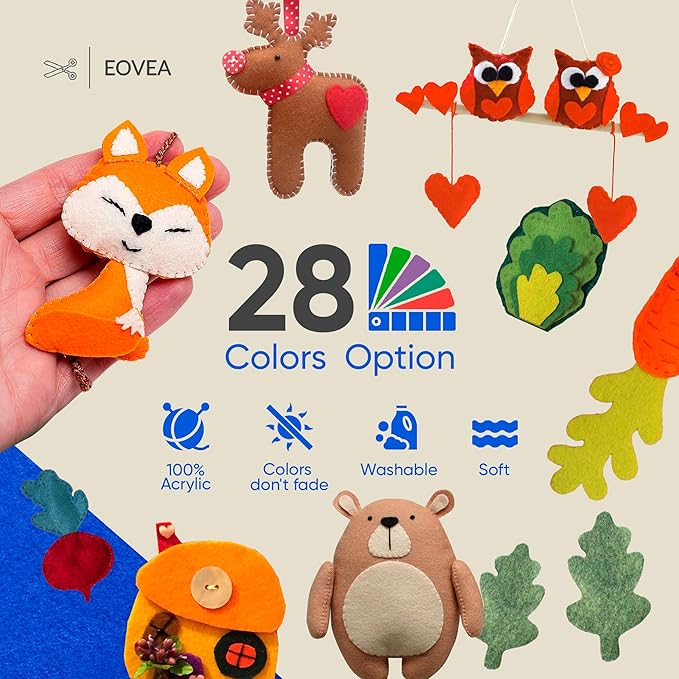 EOVEA | Acrylic Felt Fabric by The Yard - Non-Stiff, Soft Material - 72" Wide - 1.6mm Thick Felt Sheets for DIY Crafts, Sewing, Upholstery, Cushion, Padding(Royal Blue, Half Yard)