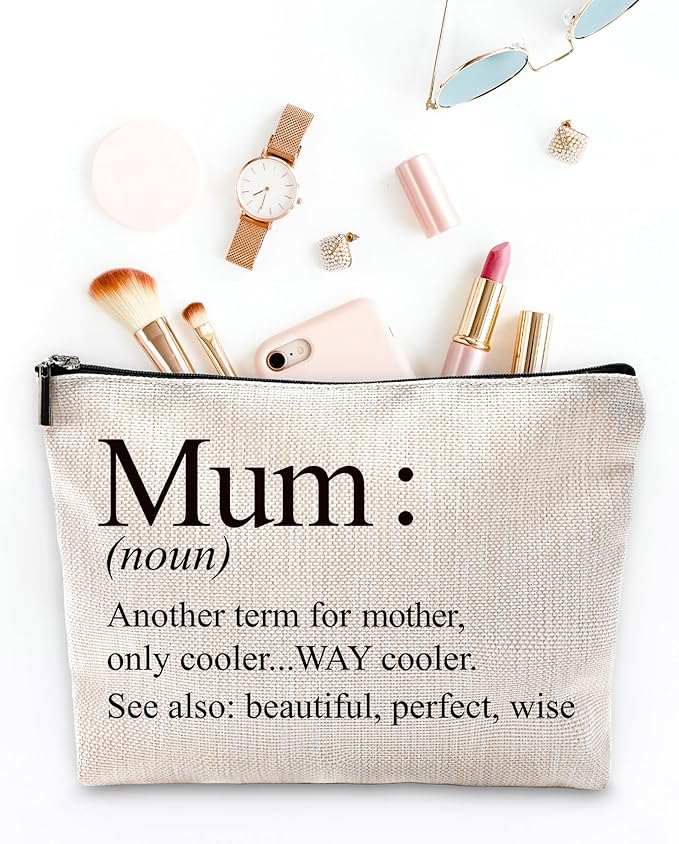 Sufamb Mum Gifts Makeup Bag, Best Mom Gifts for Mother's Day Birthday from Son and Daughter Cosmetic Bags, Gift for Mother Portable Small Toiletry Bag Zipper Makeup Pouch