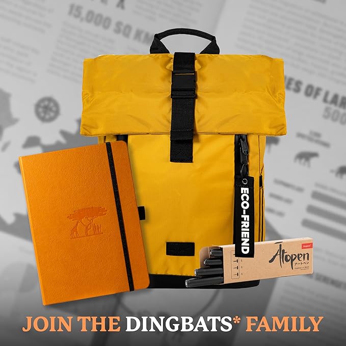 Dingbats* Earth Dotted Writing Journal Notebook A5 - Vegan Leather Hardcover - Ideal for Work, Travel - Pocket, Elastic Closure & Bookmark