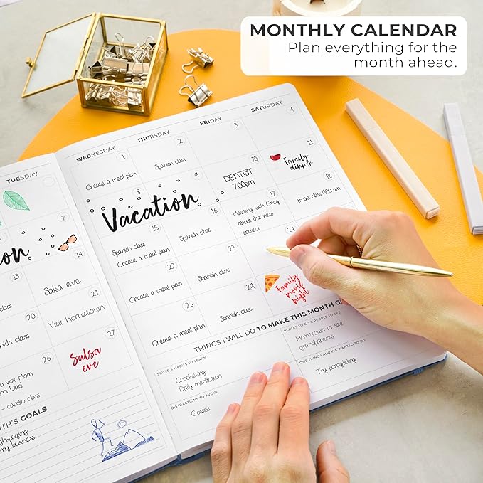 Clever Fox Planner PRO Light – Weekly & Monthly Life Planner to Increase Productivity, Time Management and Hit Your Goals, 8.5x11″ (Mystic Blue)