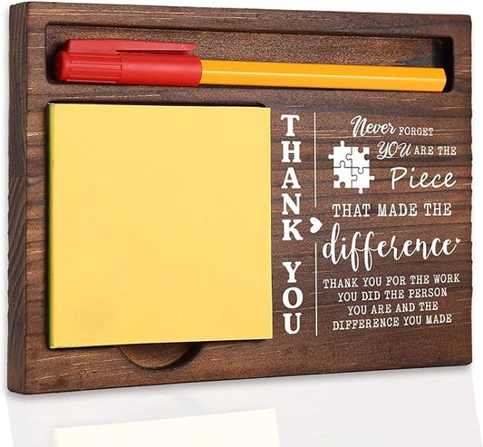 Thank You Desk Organizer Motivational Appreciation Gift for Teacher Mentor Healthcare Worker, Gift for Retirement New Job Birthday Farewell, Office Stuff Sticky Note Pad Holder Dispenser TBC172