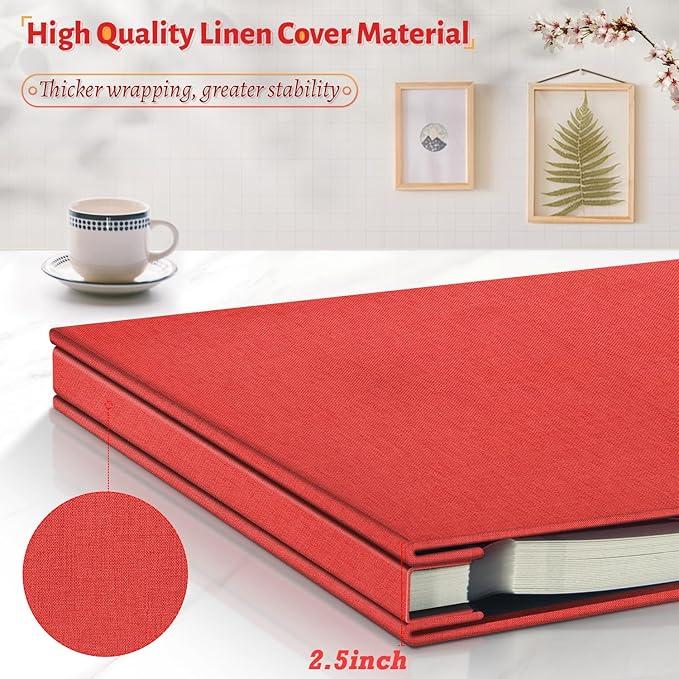 Photo Album Self Adhesive Scrapbook,120 Pages Large Photo Book for 4x6,5x7,8x10 Pictures,DIY Album for Baby Wedding Family Travel Birthday,with Metallic Pen and Scraper