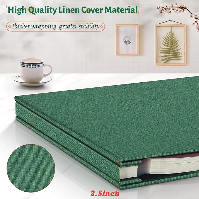 Photo Album Self Adhesive Scrapbook,120 Pages Large Photo Book for 4x6,5x7,8x10 Pictures,DIY Album for Baby Wedding Family Travel Birthday,with Metallic Pen and Scraper