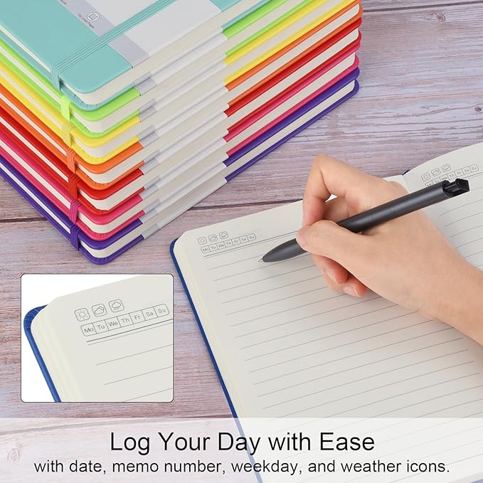 ZCZN 8 Pack Hardcover Journal Notebooks, 5.5"x8.3", Hardcover, 8 Colors, A5 Lined Journals for Notes-taking,Writing,Diary, Ruled Journaling Notebooks for Work School Travel Home