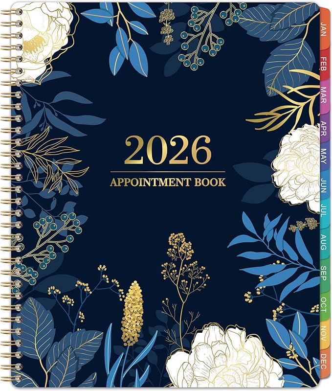 2026 Appointment Book - Weekly Appointment Book 2026, Jan 2026 - Dec 2026, 2026 Planner, 8" x 10", Planner 2026 with Tab, Half Hour (30 Mins) Interval