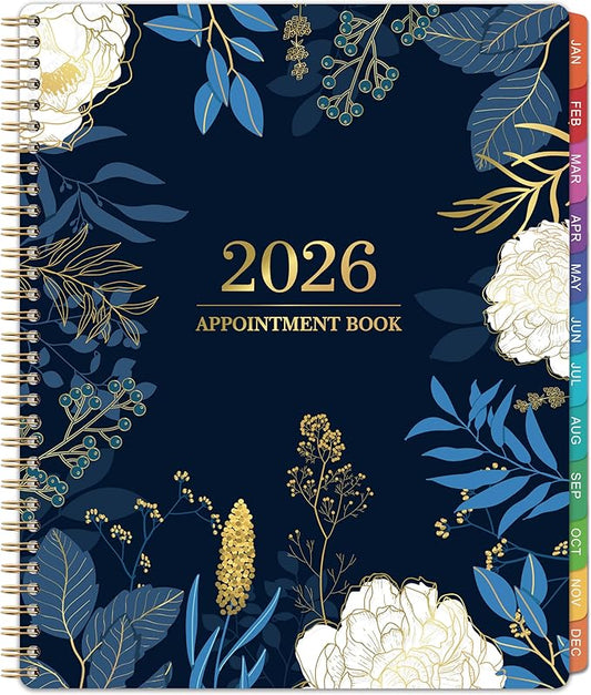 2026 Appointment Book - Weekly Appointment Book 2026, Jan 2026 - Dec 2026, 2026 Planner, 8" x 10", Planner 2026 with Tab, Half Hour (30 Mins) Interval