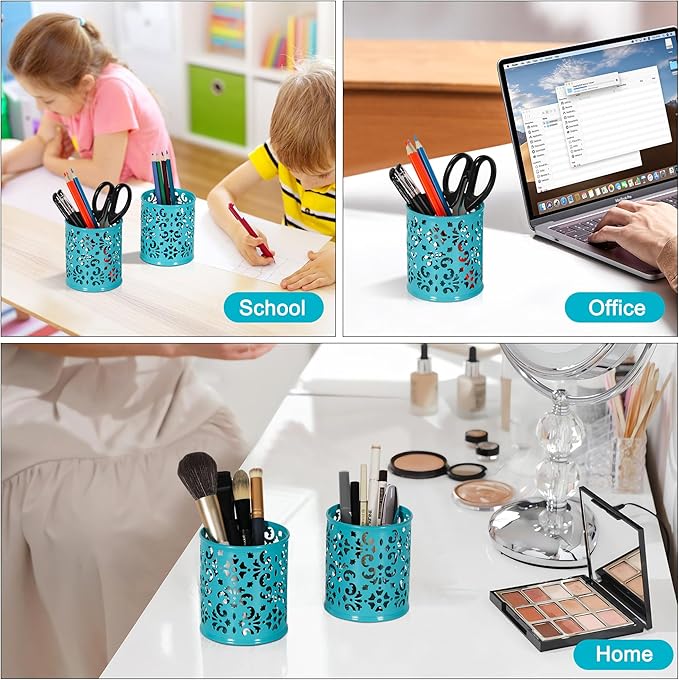 EasyPAG Pen Holder Metal Pencil Holder Cup Pencil Cup Holder for Desk Office Pen Organizer,Dark Teal
