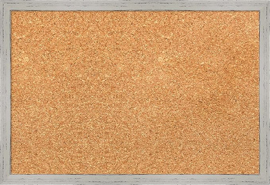 Amanti Art Natural Cork Board for Wall, 13x19 Vision Board with White Frame, Small Corkboard Office Decor for Home Organization, Cottage Corkboard Pinboard to Display Items for Home Organization in