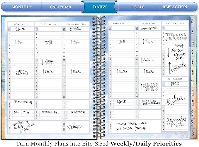 Tools4Wisdom 2026 Planner 2026 Calendar - 15 Months Starting Oct '25-8.5x11 Inch Hardcover - Daily Weekly Monthly - O5D6 - Purple Orchid