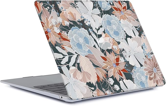 Case Compatible with MacBook Pro 13 Inch 2015 2014 2013 2012 Model A1502 & A1425, Plastic Hard Shell Protective Case with Keyboard Cover for Mac Pro Retina 13 Old Version - Embroidered Flower