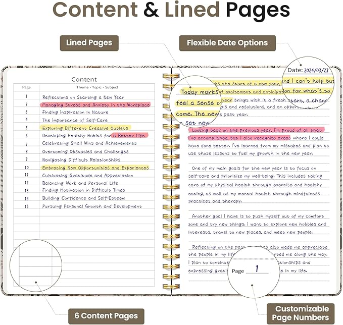 Lined Spiral Journal Notebook for Women, Cute A5 College Ruled Hardcover Notebook for Work & Note Taking, Aesthetic Pretty Journal for Writing, 140 Pages, Magical Forest