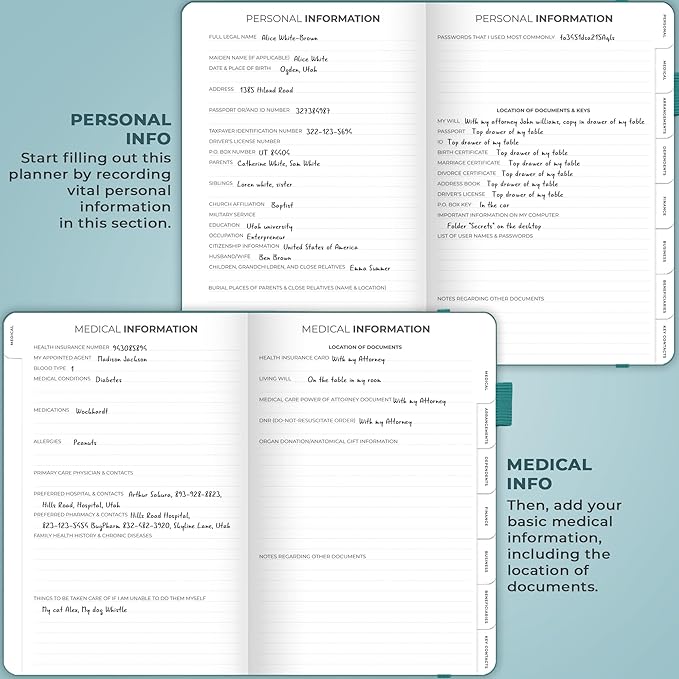 Clever Fox End of Life Planner – Final Arrangements Organizer for Beneficiary, Will Preparation, Last Wishes & Funeral Planning, A5 (Dark Teal)