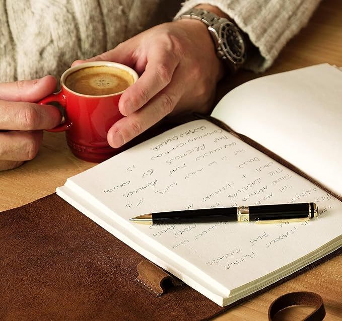 Scriveiner Black & Gold Ballpoint Pen – Smooth Writing Luxury Pen with Schmidt Refill, Good Gift for Professionals, Executive Office & Everyday Use