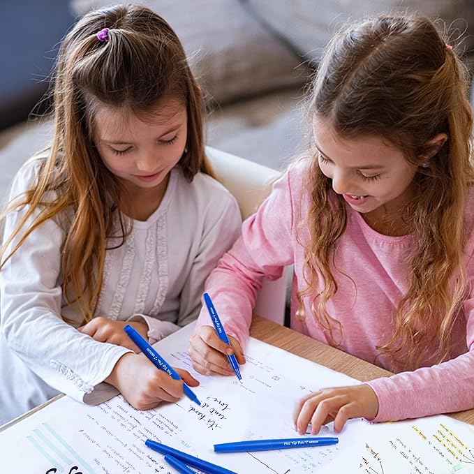 Lelix Felt Tip Pens, 15 Blue Pack, 0.7mm Medium Point, Felt Tip Markers Pens for Journaling, Writing, Note Taking, Planner, Perfect for School Office and Art Supplies