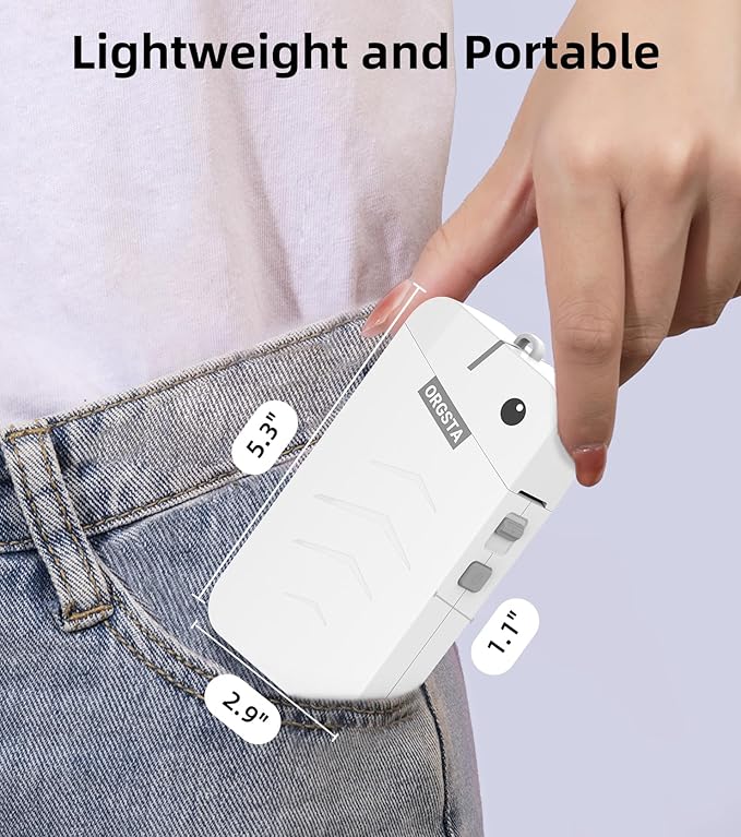 ORGSTA S001 Label Maker Machine with Tape, Portable Bluetooth Label Maker for Home and Office Organization, Thermal Label Printer Mini Sticker Maker with Multiple Templates, White