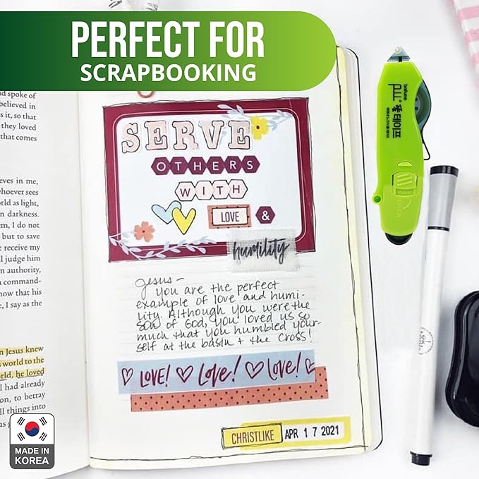 Double Sided Tape with Retractable Dispenser Roller - Permanent, Acid Free, Transparent - 2 Runners & 8 Refill Cartridges - Ideal Scrapbook Supplies & Scrapbooking Supplies Kit - 315 Inches Each