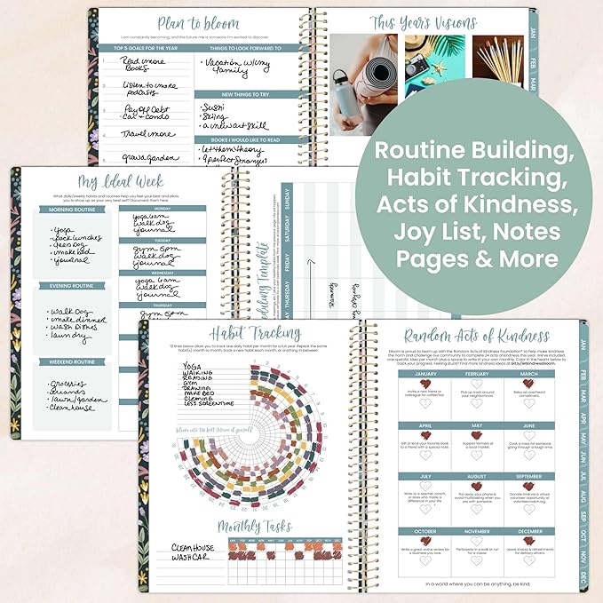 bloom daily planners 2026 Planner (January to December) - 8.5” x 11” Weekly & Monthly Dated Agenda Organizer Book with Stickers & Tabs - Flexible Soft Cover - Be Kind