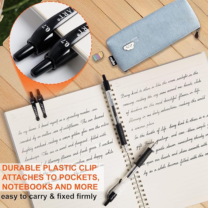 Gel Pens, 30 Pack Black Gel Pen Fine Point, Retractable Gel Ink Rollerball Pens for Smooth Writing (0.7mm) Back to School Supplies