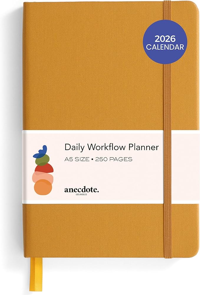 Anecdote 2026 Planner: A Monthly, Weekly & Daily Planner 2026 for Planning Your Success - A5 Size Hardcover Start Anytime and Achieve your Goals - Mustard