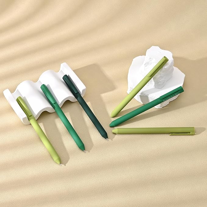 BAYTORY 8Pcs Colored Gel Pens, 0.5mm Fine Point Multicolored Ink Pen, Colorful Pens Smooth Writing for Note Taking and Marking Supplies (Green)