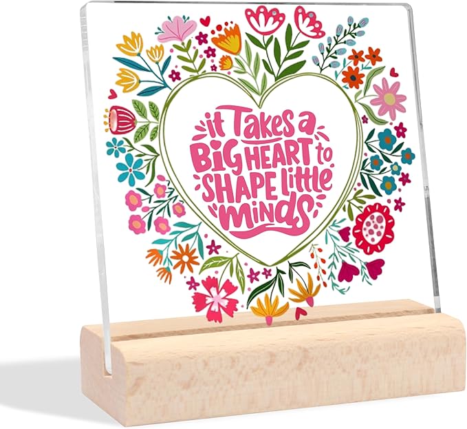 Teacher Appreciation Gifts for Women, Appreciation Gifts for Teacher Graduation Party Gifts End of Year Teacher Gifts from Students Thank You Teacher Acrylic Desk Decorative Sign for Teacher Office