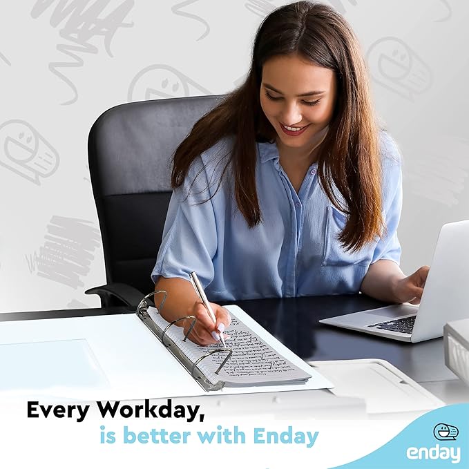 3 Inch Binder 3 Ring Binders White, Slant D-Ring 3” Clear View Cover with 2 Inside Pockets, Heavy Duty Colored School Supplies Office and Home Binders, 6 Pack – by Enday