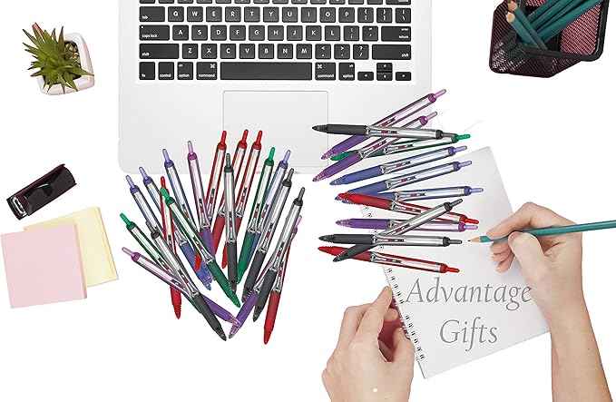 Precise V5 RT Retractable Rolling Ball Pens, Extra Fine Point (.5mm), Black Ink, 6-pk; Premium Comfort Grip, Bundle with Plastic Reusable Pouch