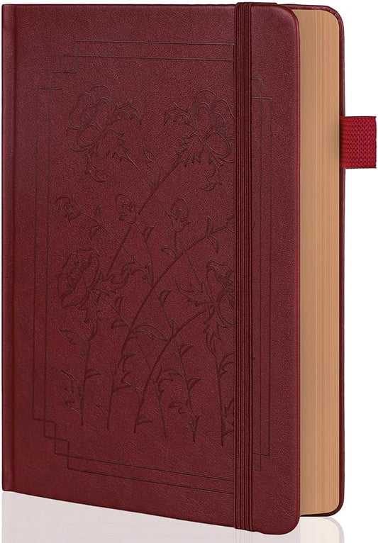 TIEFOSSI A5 Dotted Notebook, 160gsm Thick Paper, Hardcover Dot Grid Journals for Women Men, 192 Numbered Pages, Ideal for Personal Use, Goals, Organization