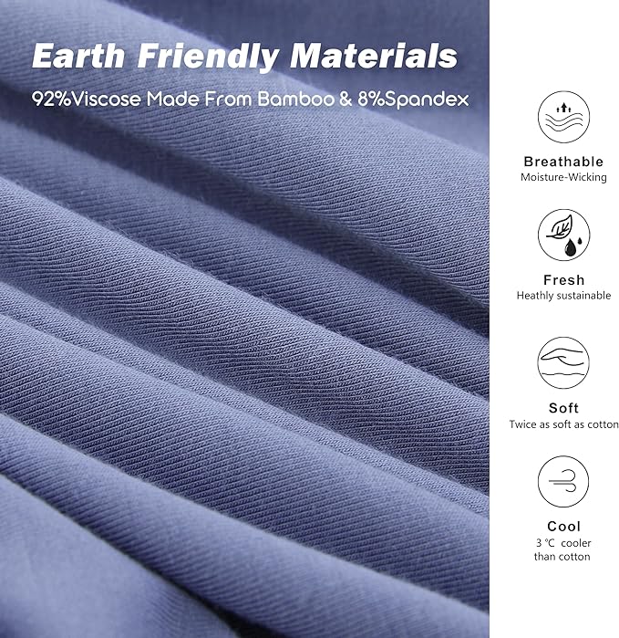 BAMBOO COOL Men's Ultra Breathable Underwear,No Riding Up Boxer Briefs with ComfortFlexible Waistband,Multipack