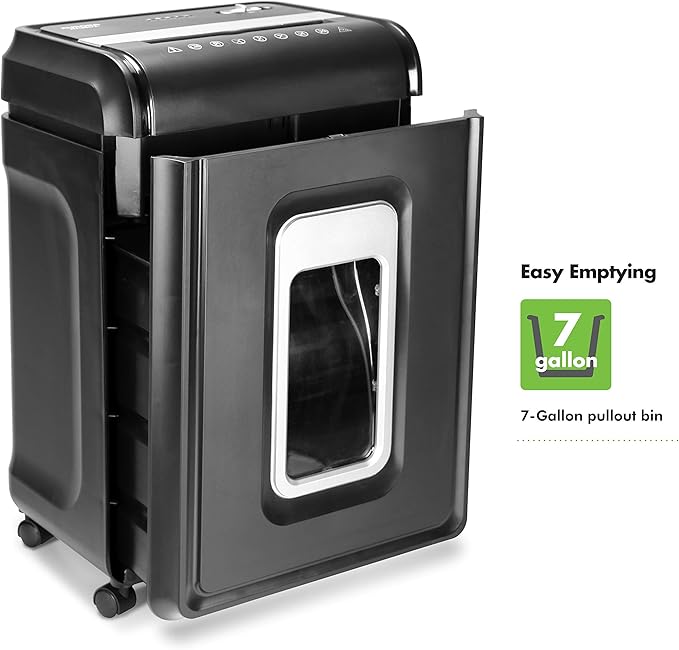 Aurora AU2260XA Heavy Duty Anti-Jam 22-Sheet Crosscut Shredder/60 Min Run Time/ 7-Gallon Pullout Basket and Casters
