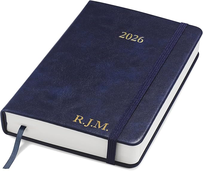 Wykeham's Executive 2026 Daily Journal Planner – US Public Holidays & Format – Customization Available (Personalized Royal Blue, 6”×4.5”)