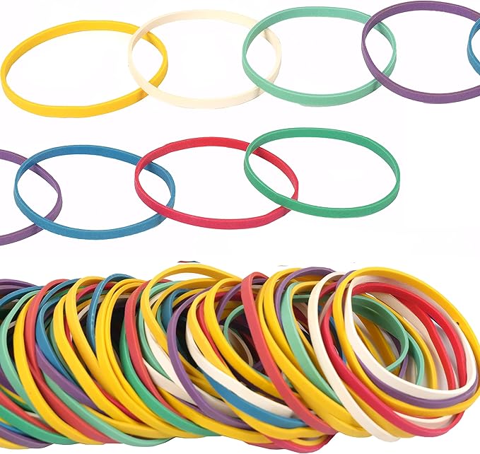 Rubber Bands 250pcs size #33 rubber band size 33 colors Elastic Band rubber Bands Blue green purple yellow white red for Office School Home Strong Loop Office Supplies