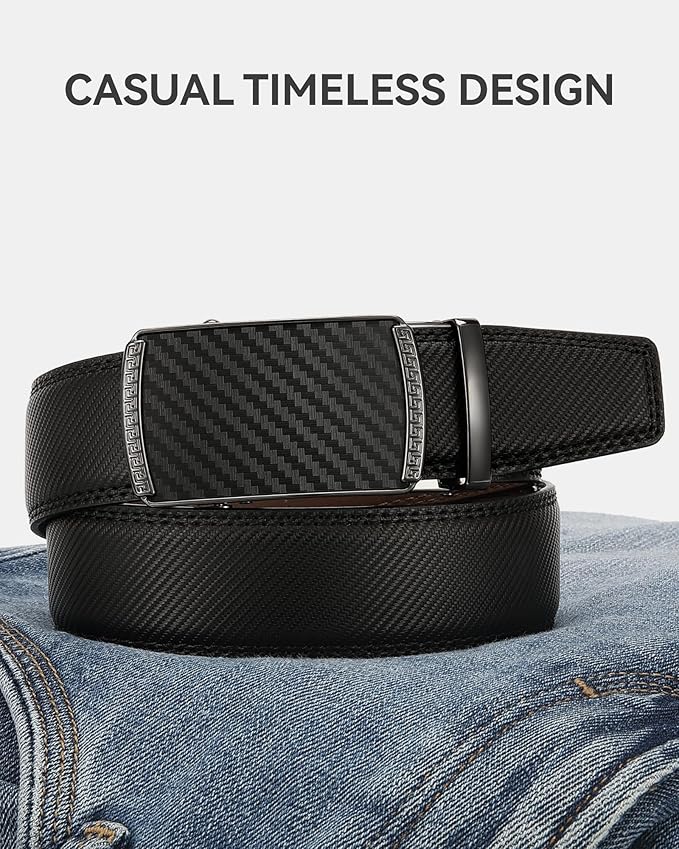 CHAOREN Mens Belt Leather Ratchet Belt - Customizable Fit, Effortless Style (35mm)
