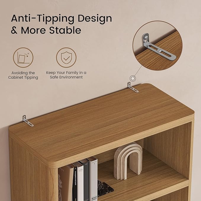 Bookcase with 4 Drawers, 72.1" Tall Bookshelf with 3 Storage Shelves, Large Bookshelves Cabinet for Living Room, Bedroom, Home Office (Oak Brown)