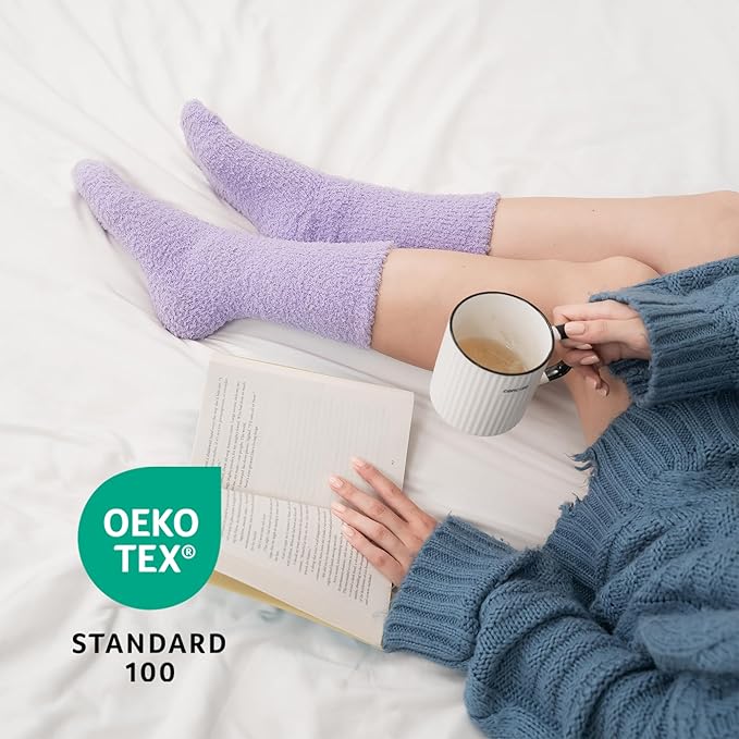 CoolMate GLOBAL Fuzzy Socks for Women Gift Box, Cozy, Soft, Comfy & Cloud-Like Socks, Plush, Durable for Spa, Home