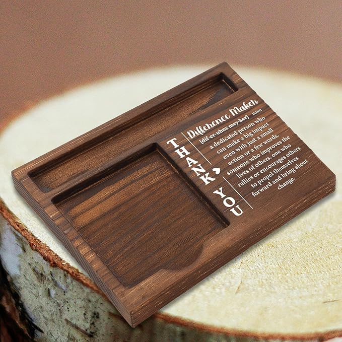 Thank You Inspirational Difference Maker Gift for Nurse Teacher Mentor Social Worker Volunteer, Perfect for Farewell New Job Promotion, Office Stuff Sticky Note Pad Holder Dispenser TBC175