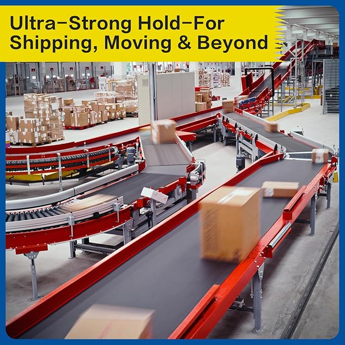 STICK UP 2 Pack Packing Tape with 2 Dispensers, 1.88 inch x 65 Yds (130 Yds Total) Heavy Duty Shipping Tape, Strong Adhesive Clear Packaging Tape for Moving Boxes, Shipping, Mailing