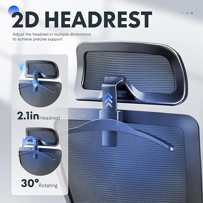 FLEXISPOT Ergonomic Office Chair, High Back Home Office Desk Chairs with Adjustable Lumbar Support, Armrests,90-130° Tilt Lock, Comfort Wide Cushion, Swivel Computer Gaming Chairs for Adults (Gray)