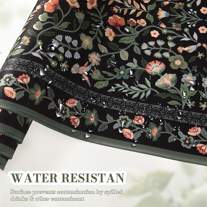 iCasso Desk Mat for Keyboard and Mouse, Large Mouse Pad, Desk Pad Mat, Anti-Slip Big Mousepad with Stitched Edges for Computer Desktop(Floral)