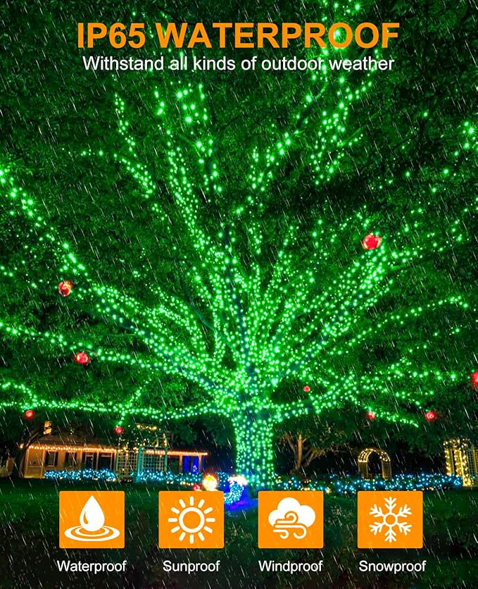 Green Christmas Lights Outdoor, 80FT 240 LED Christmas Tree Lights Waterproof Plug in, 8 Modes Connectable Christmas Decorations Indoor Green Wire for Patio Garden Xmas Party Holiday