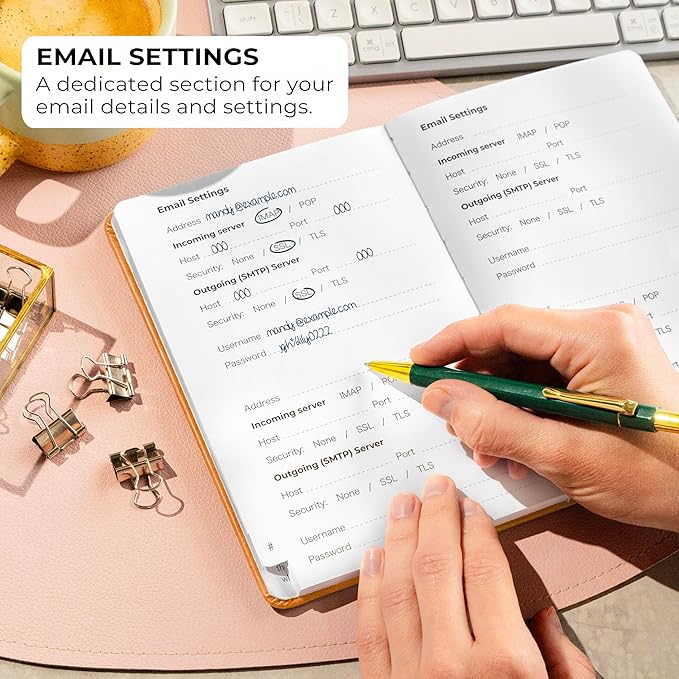 Clever Fox Password Book with alphabetical tabs. Internet Address Organizer Logbook. Medium Password Keeper for Website Logins (Yellow)